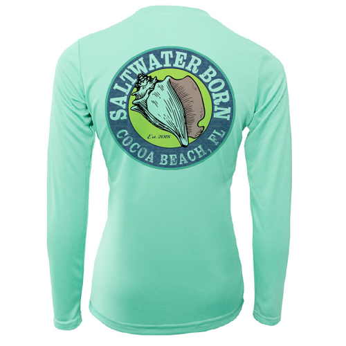Cocoa Beach, FL "Life is Better at The Beach" Turtle Women's Long Sleeve UPF 50+ Dry-Fit Shirt