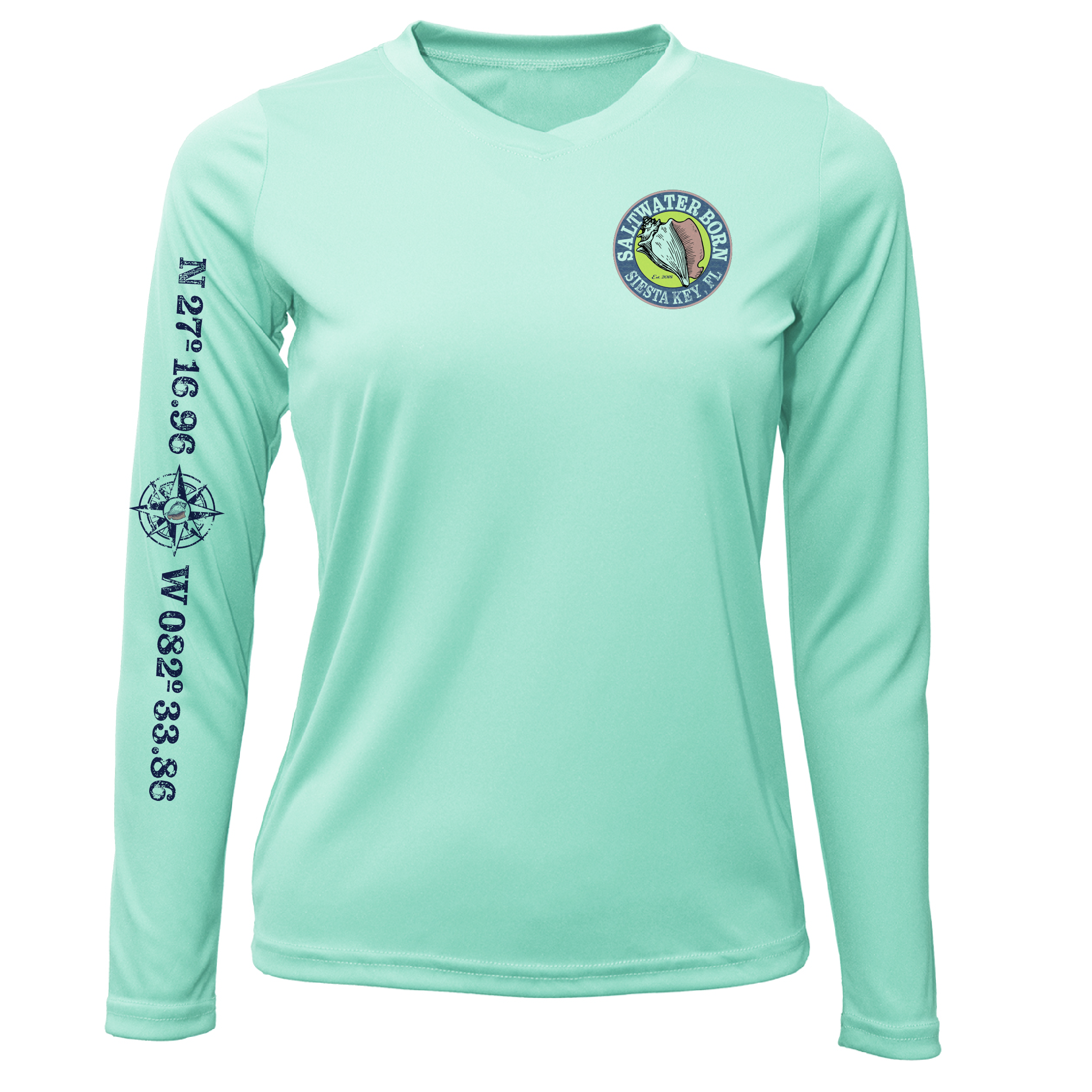 Siesta Key Saltwater Born Long Sleeve UPF 50+ Dry-Fit Shirt