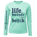 Cocoa Beach, FL "Life is Better at The Beach" Turtle Women's Long Sleeve UPF 50+ Dry-Fit Shirt