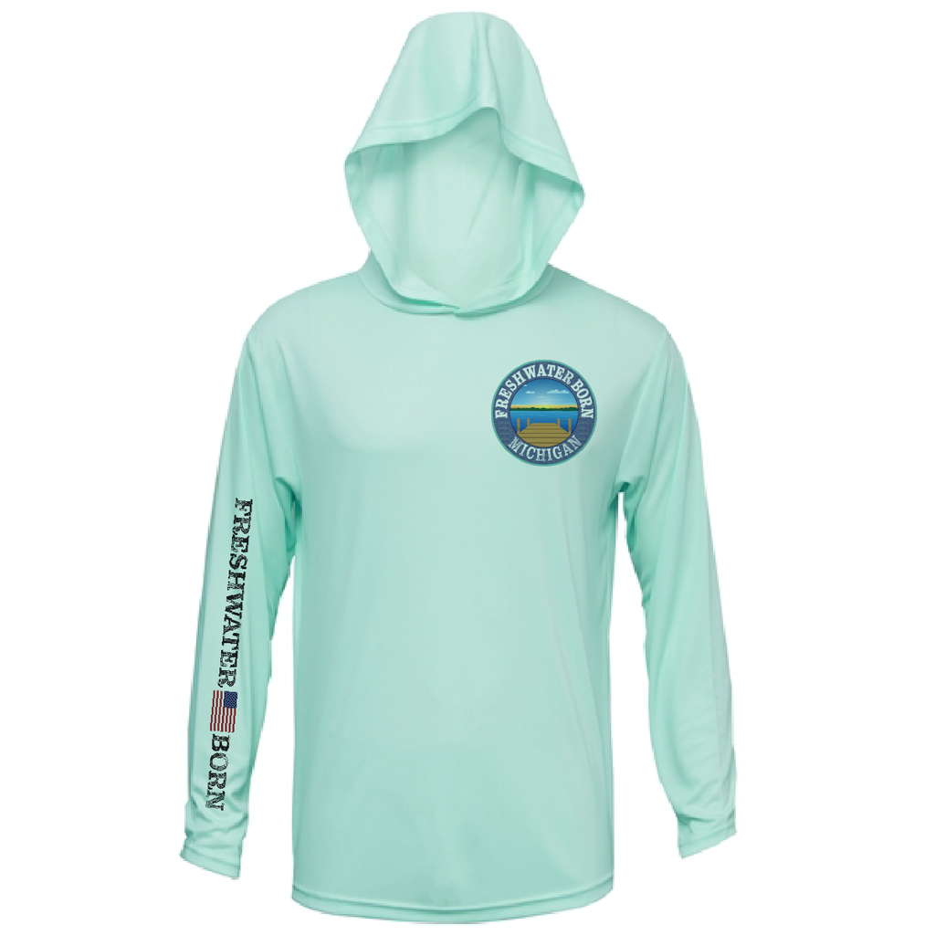 Michigan Freshwater Born "Surrender The Booty" Men's Long Sleeve UPF 50+ Dry-Fit Hoodie