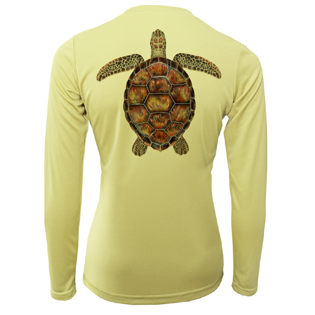 Siesta Key Realistic Turtle Women's Long Sleeve UPF 50+ Dry-Fit Shirt