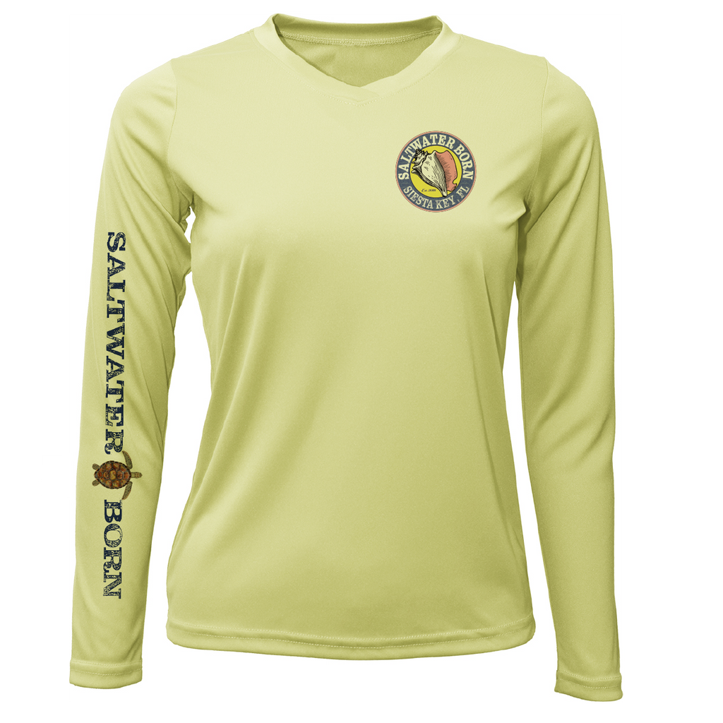 Siesta Key Realistic Turtle Women's Long Sleeve UPF 50+ Dry-Fit Shirt