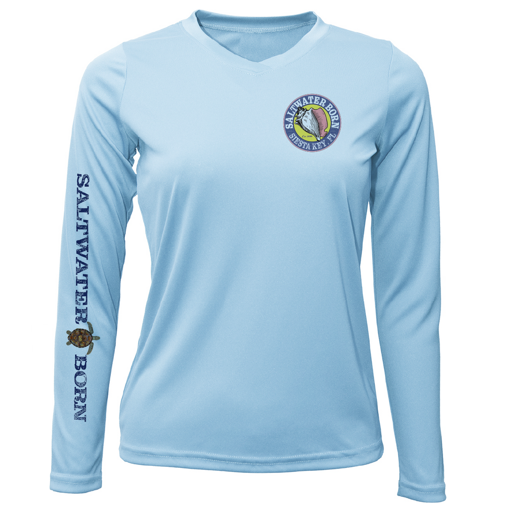 Siesta Key Realistic Turtle Women's Long Sleeve UPF 50+ Dry-Fit Shirt