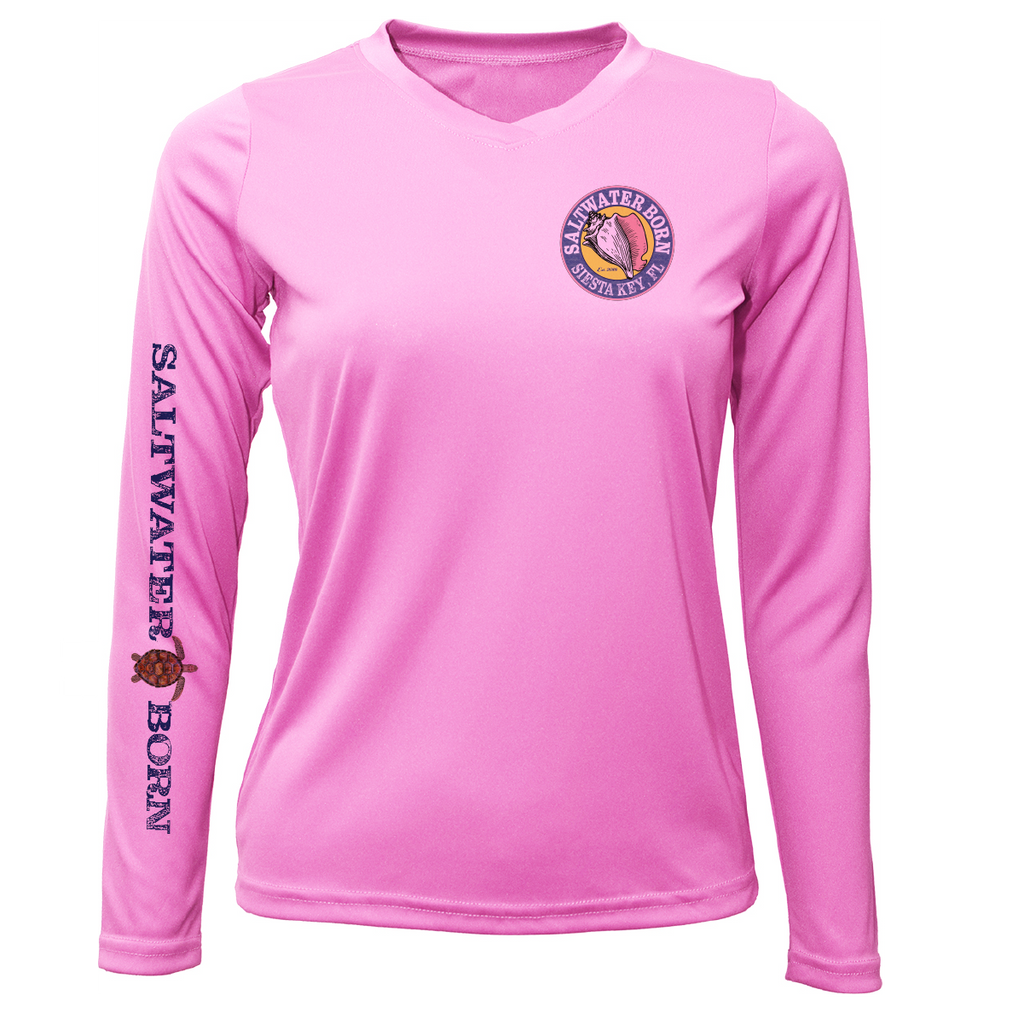Siesta Key Realistic Turtle Women's Long Sleeve UPF 50+ Dry-Fit Shirt