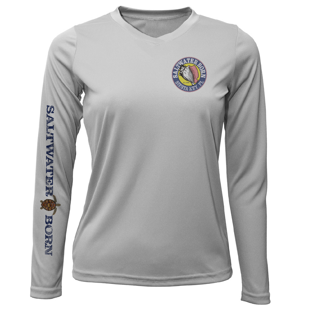 Siesta Key Realistic Turtle Women's Long Sleeve UPF 50+ Dry-Fit Shirt