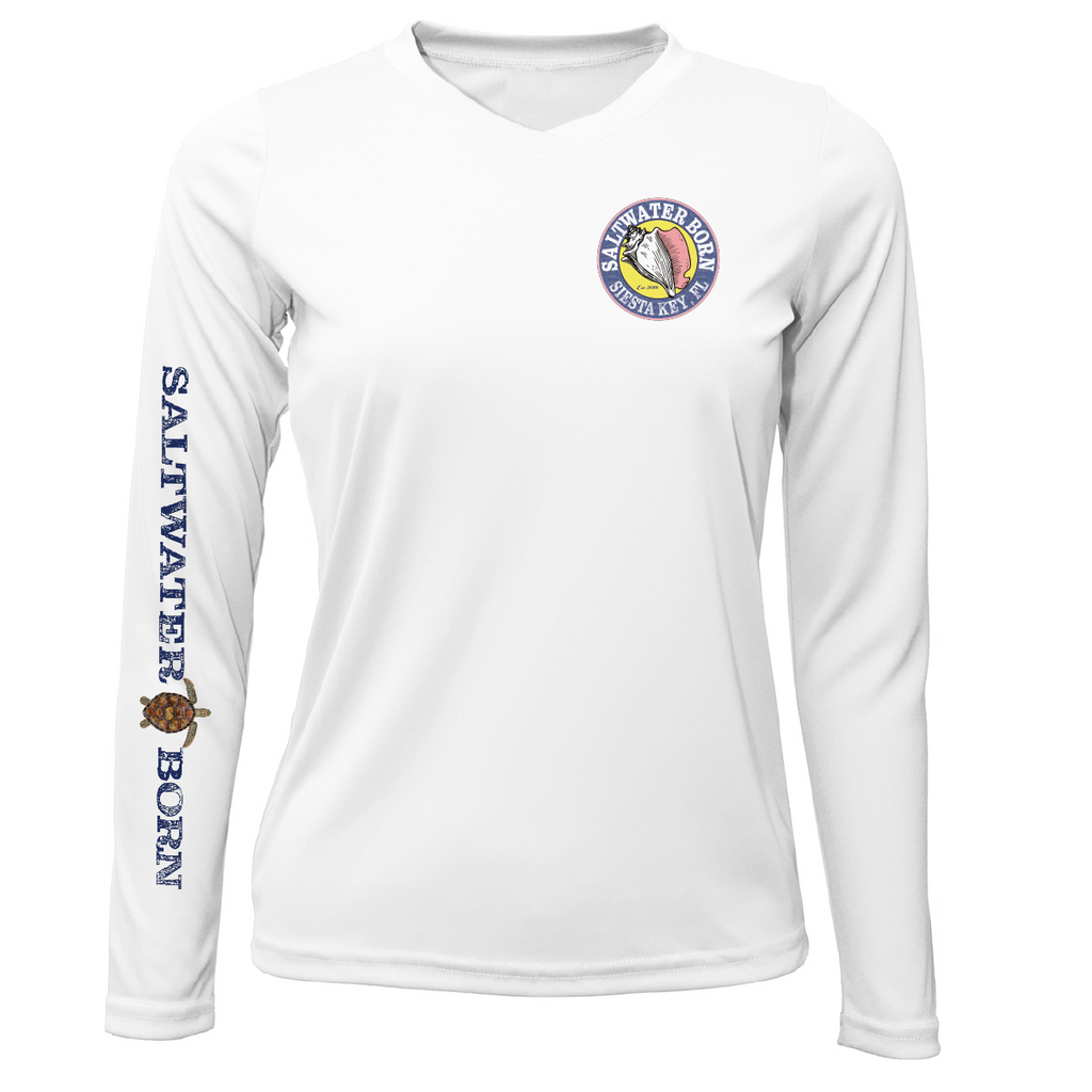 Siesta Key Realistic Turtle Women's Long Sleeve UPF 50+ Dry-Fit Shirt