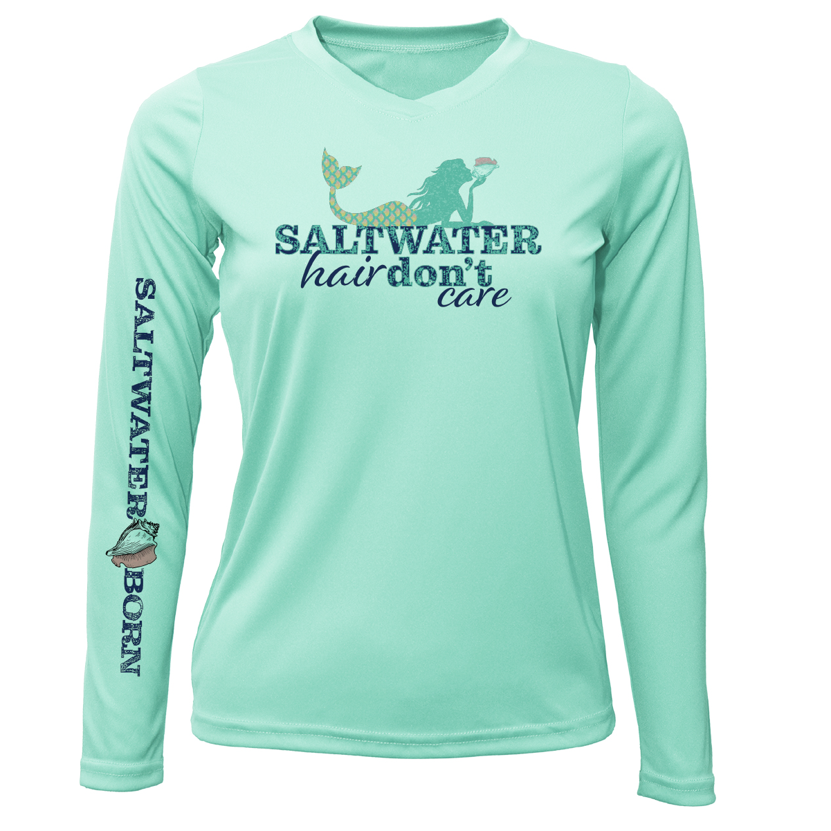 Tarpon Springs, FL "Saltwater Hair Don't Care" Long Sleeve UPF 50+ Dry-Fit Shirt