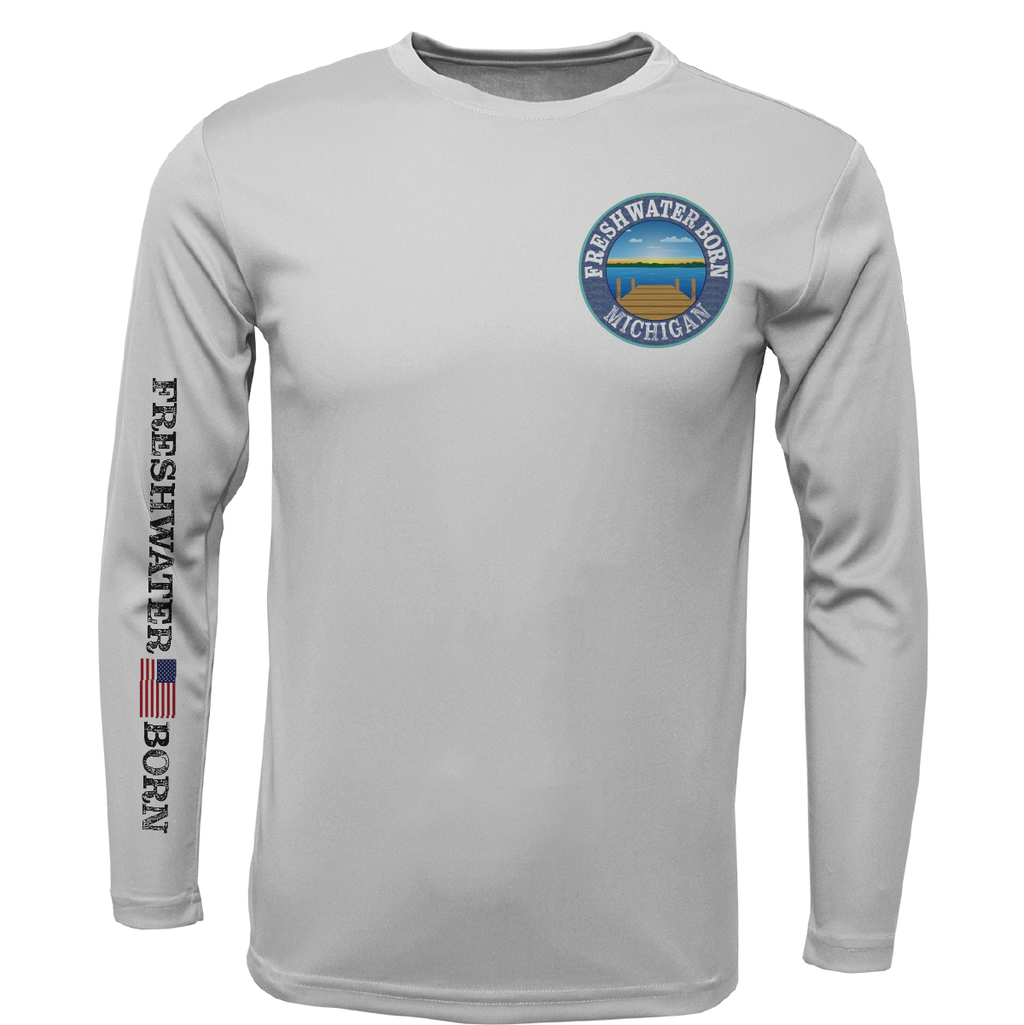 Michigan Freshwater Born "Surrender The Booty" Men's Long Sleeve UPF 50+ Dry-Fit Shirt