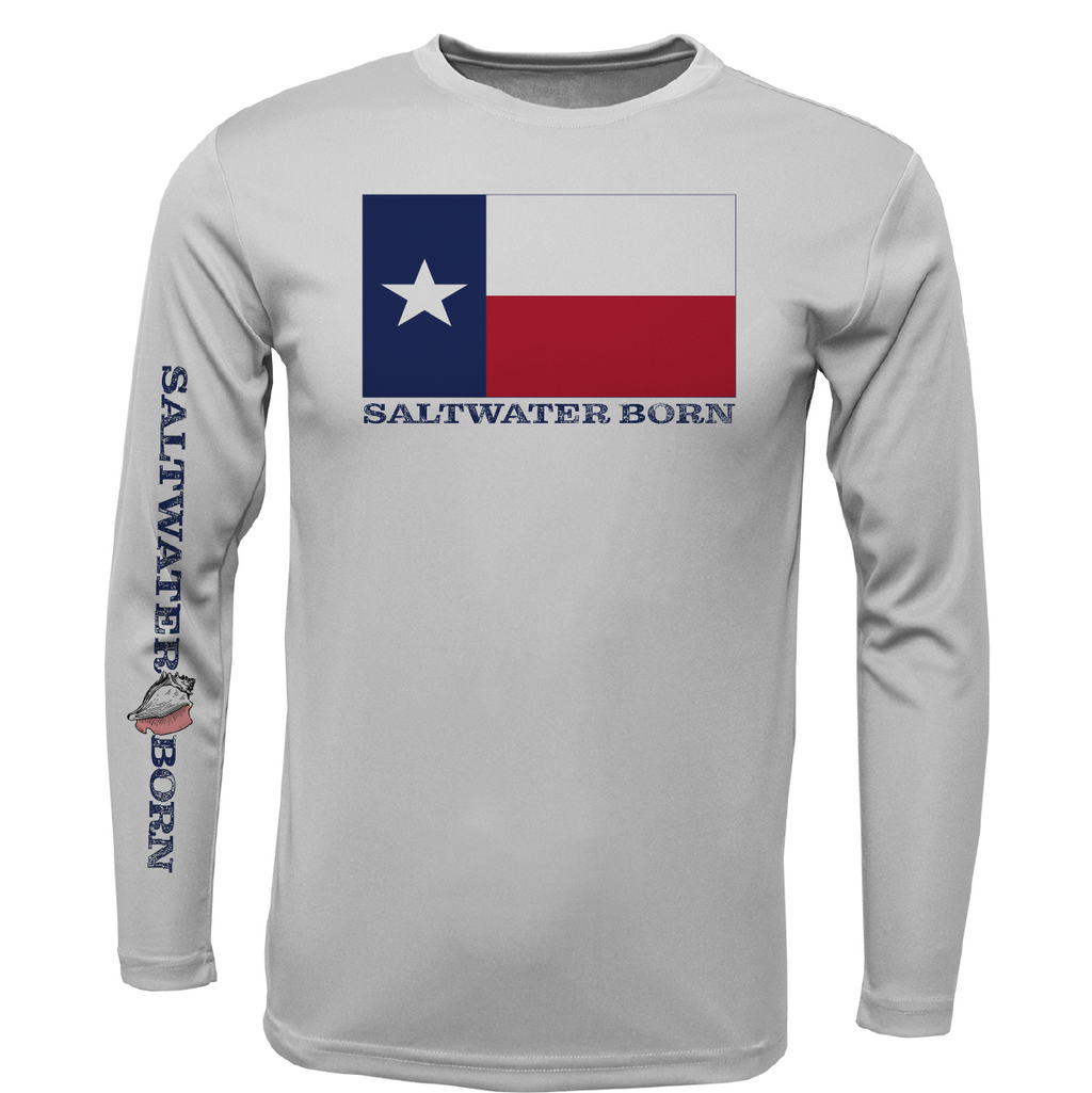 Texas Flag Men's Long Sleeve UPF 50+ Dry-Fit Shirt