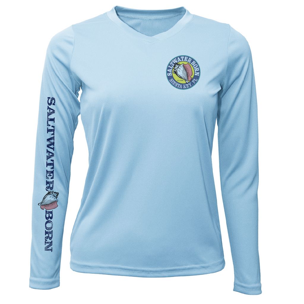Siesta Key "The Beach Gives me Porpoise" Women's Long Sleeve UPF 50+ Dry-Fit Shirt