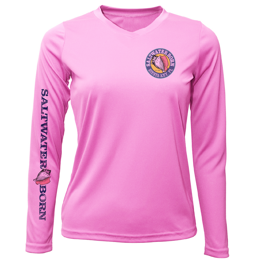 Siesta Key "The Beach Gives me Porpoise" Women's Long Sleeve UPF 50+ Dry-Fit Shirt