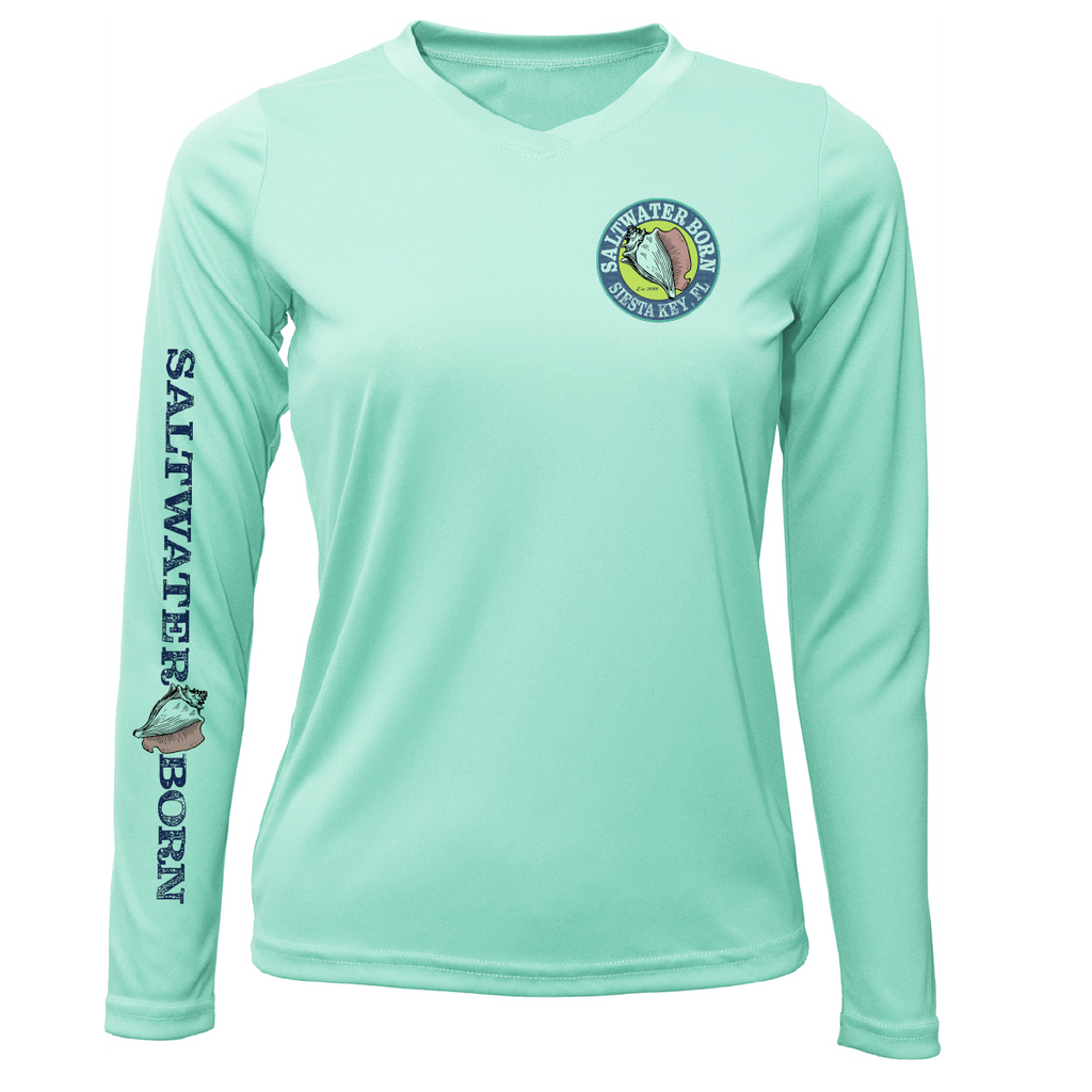 Siesta Key "The Beach Gives me Porpoise" Women's Long Sleeve UPF 50+ Dry-Fit Shirt