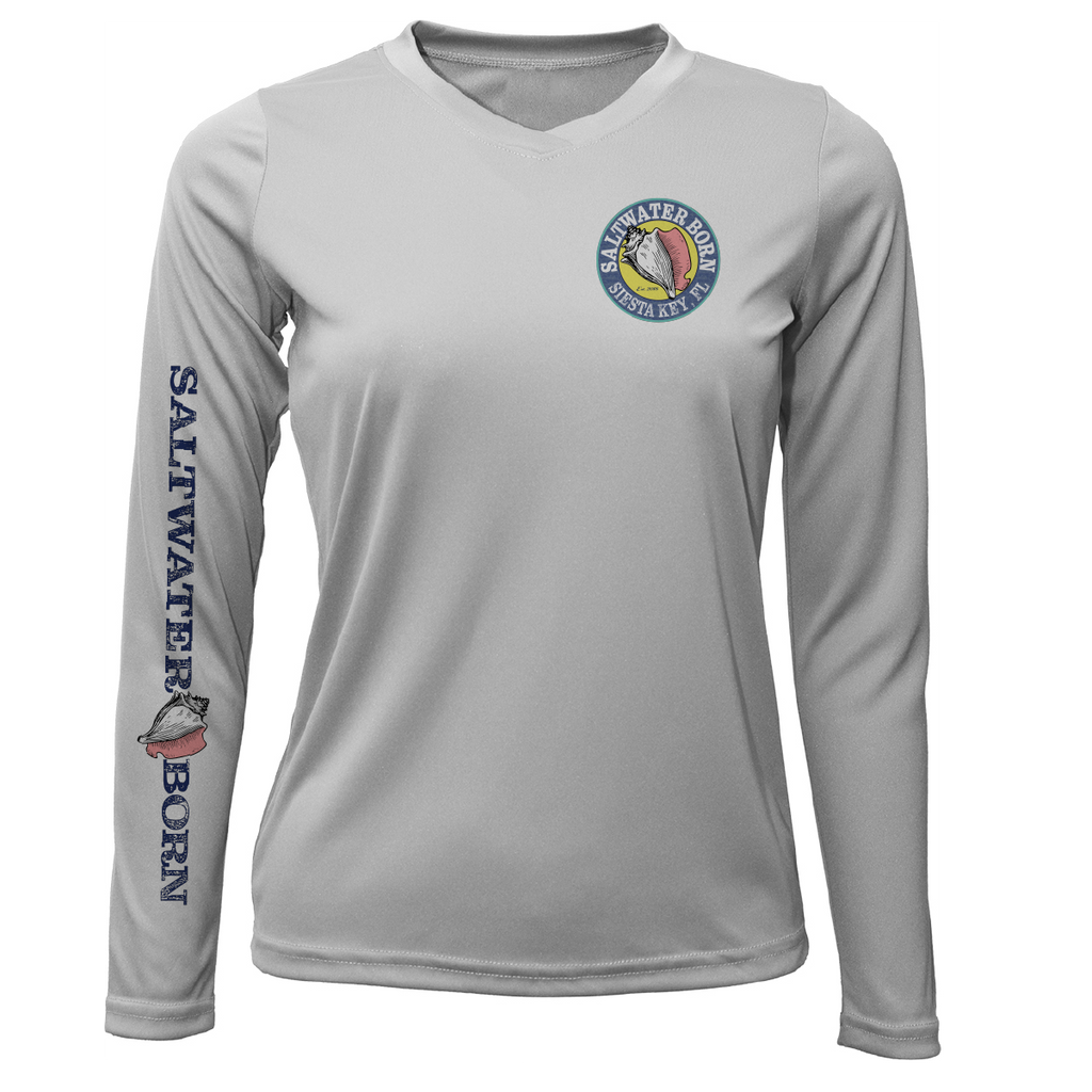 Siesta Key "The Beach Gives me Porpoise" Women's Long Sleeve UPF 50+ Dry-Fit Shirt