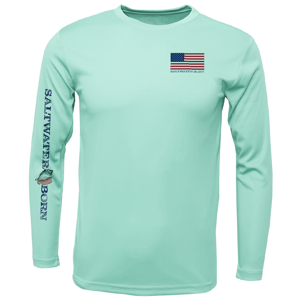 USA Jumbo Gulf Shrimp Long Sleeve UPF 50+ Dry-Fit Shirt