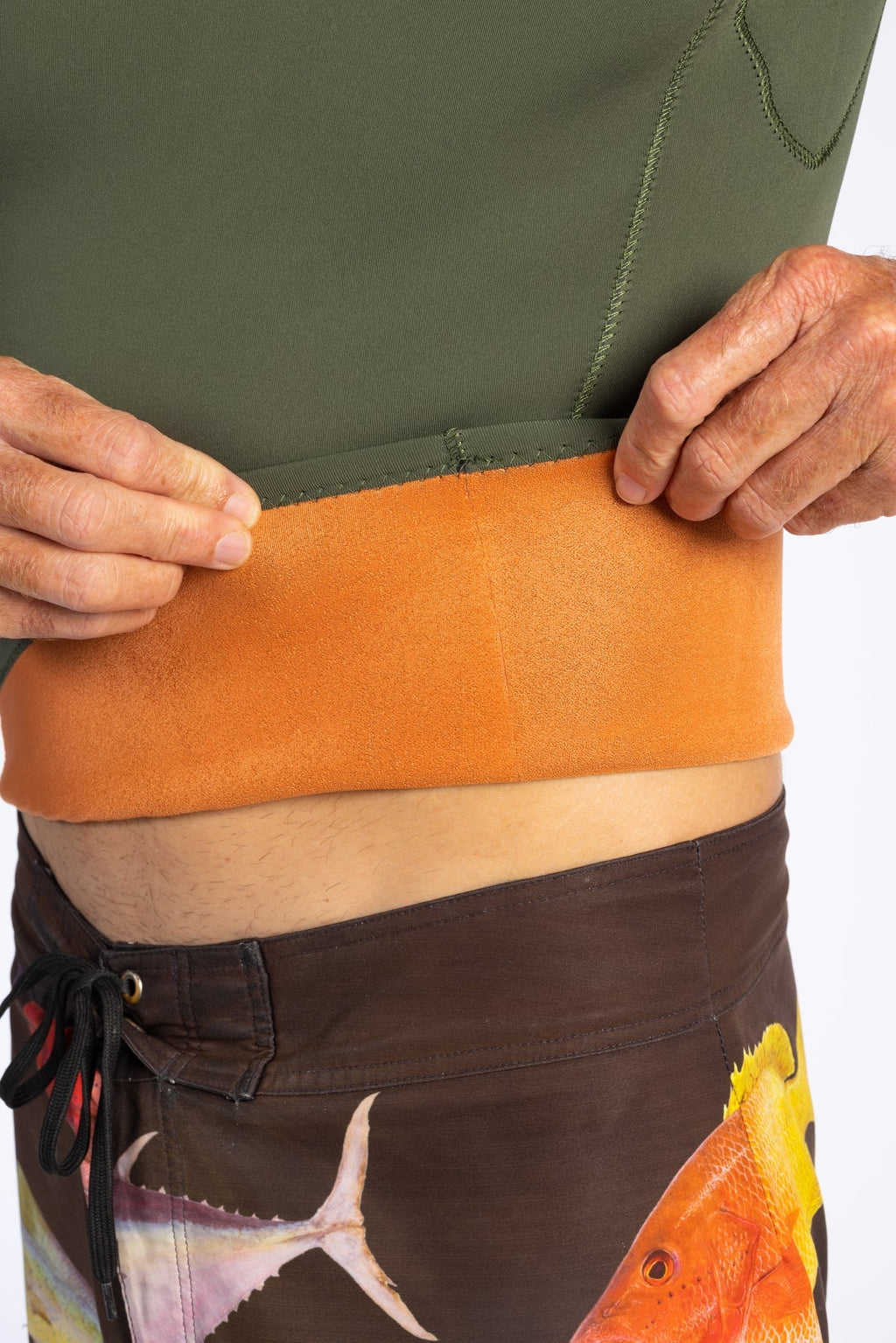 Men's Ranger Green Rear-zip Surf Top