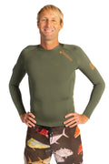 Men's Ranger Green Rear-zip Surf Top