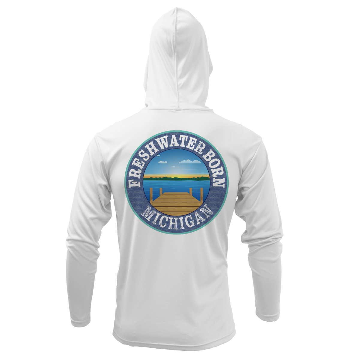 Michigan Freshwater Born SUP Flag Women's Long Sleeve UPF 50+ Dry-Fit Hoodie