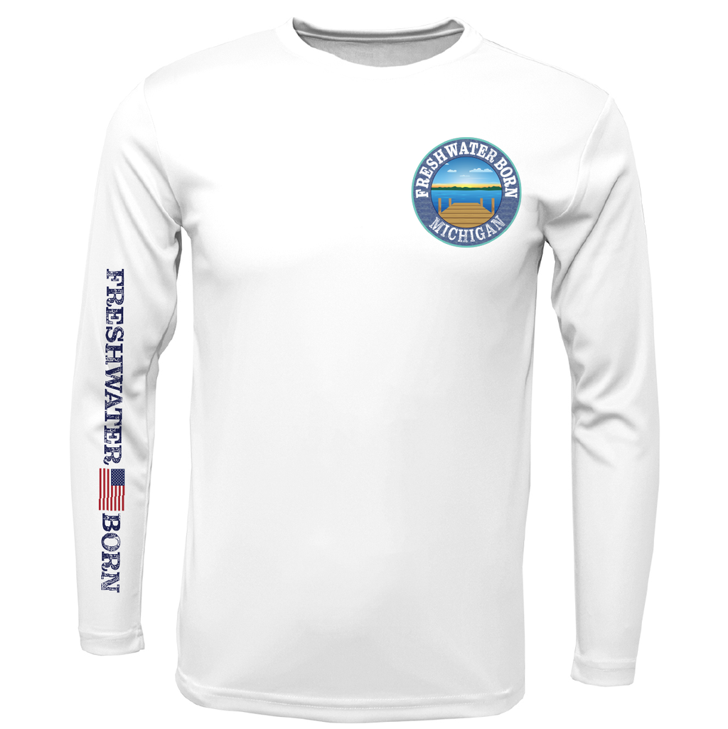 Michigan Freshwater Born Pike Men's Long Sleeve UPF 50+ Dry-Fit Shirt