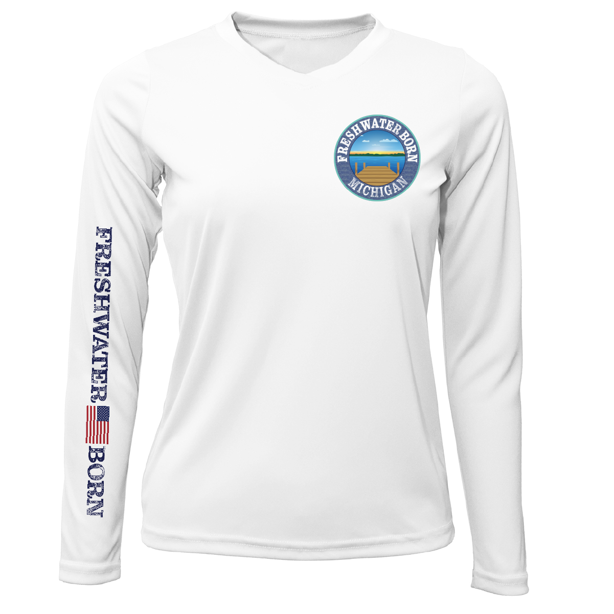 Michigan Freshwater Born Pike Women's Long Sleeve UPF 50+ Dry-Fit Shirt