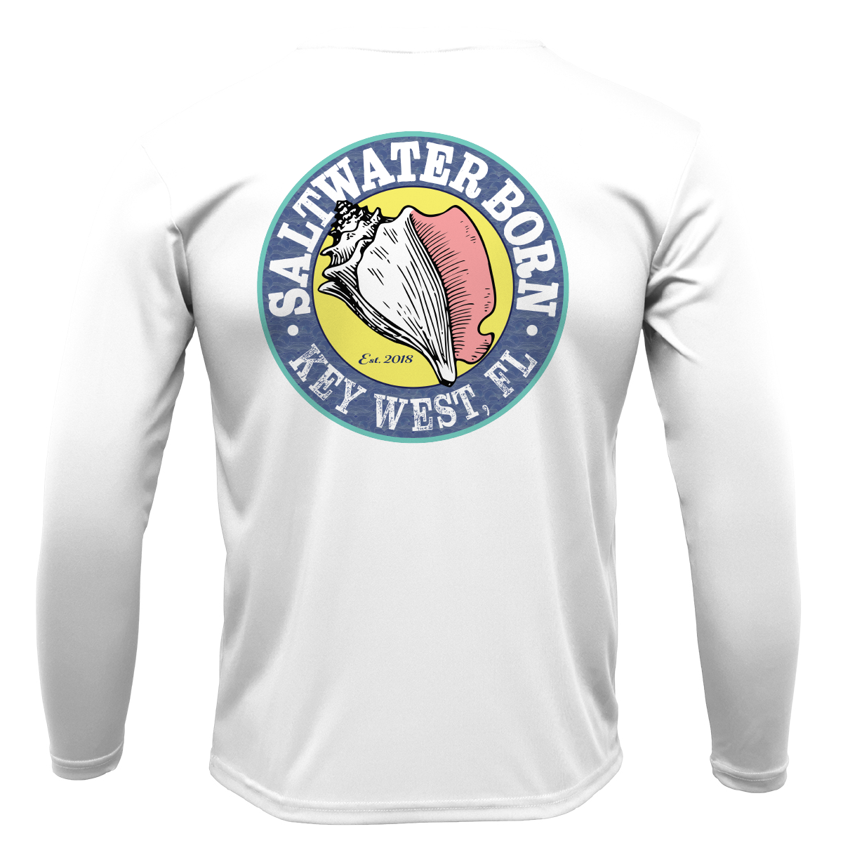 Orange and Blue Key West, FL Long Sleeve UPF 50+ Dry-Fit Shirt