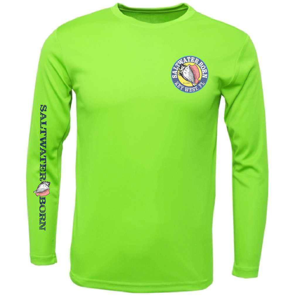 Key West, FL Realistic Lobster Men's Long Sleeve UPF 50+ Dry-Fit Shirt