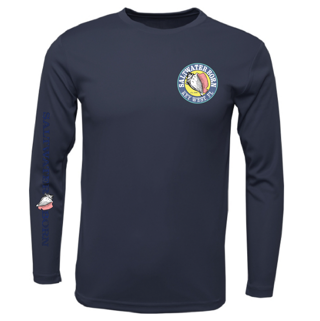 Key West, FL Realistic Lobster Men's Long Sleeve UPF 50+ Dry-Fit Shirt