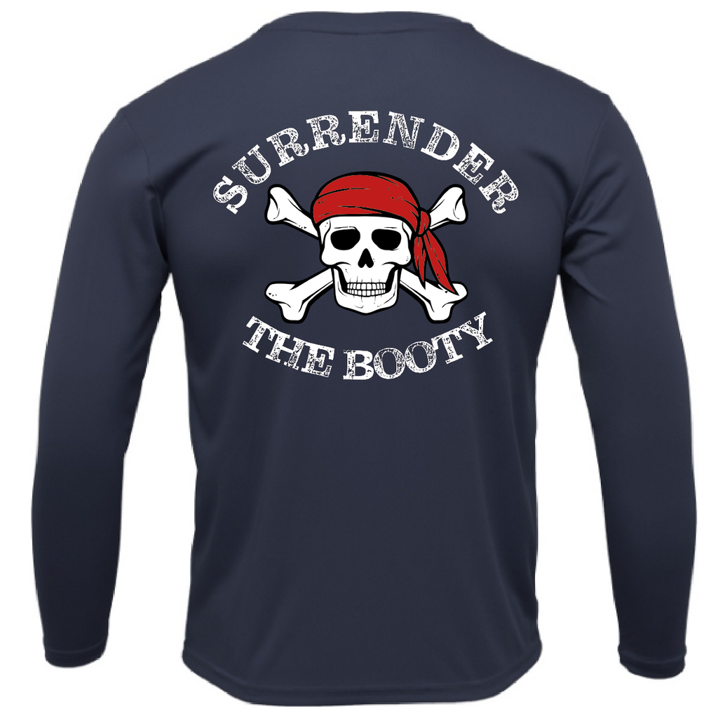 Siesta Key, FL "Surrender The Booty" Men's Long Sleeve UPF 50+ Dry-Fit Shirt