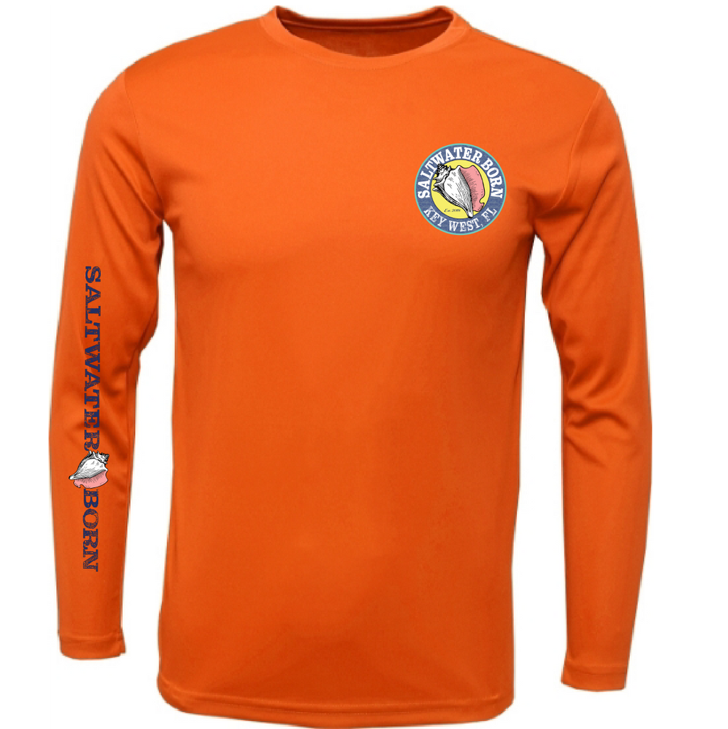 Key West, FL Turtle Men's Long Sleeve UPF 50+ Dry-Fit Shirt