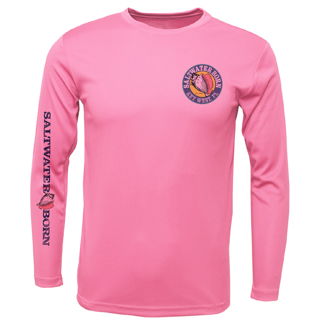 Key West, FL Realistic Lobster Men's Long Sleeve UPF 50+ Dry-Fit Shirt