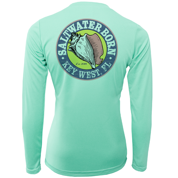 Key West, FL USA Born Girl's Long Sleeve UPF 50+ Dry-Fit Shirt