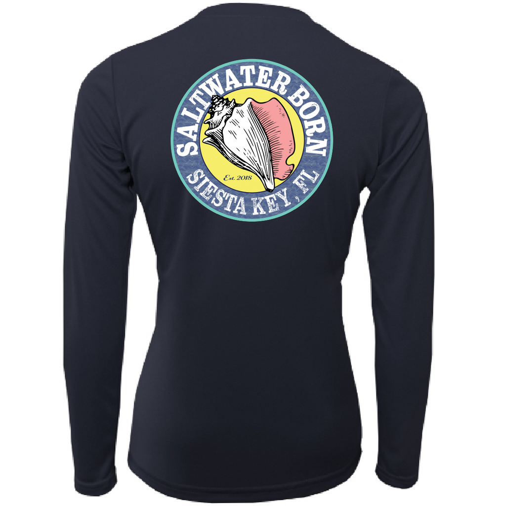 Siesta Key, FL "Saltwater Heals Everything" Women's Long Sleeve UPF 50+ Dry-Fit Shirt