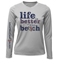 "Life Is Better At The Beach" Conch Women's Long Sleeve UPF 50+ Dry-Fit Shirt (No Back)